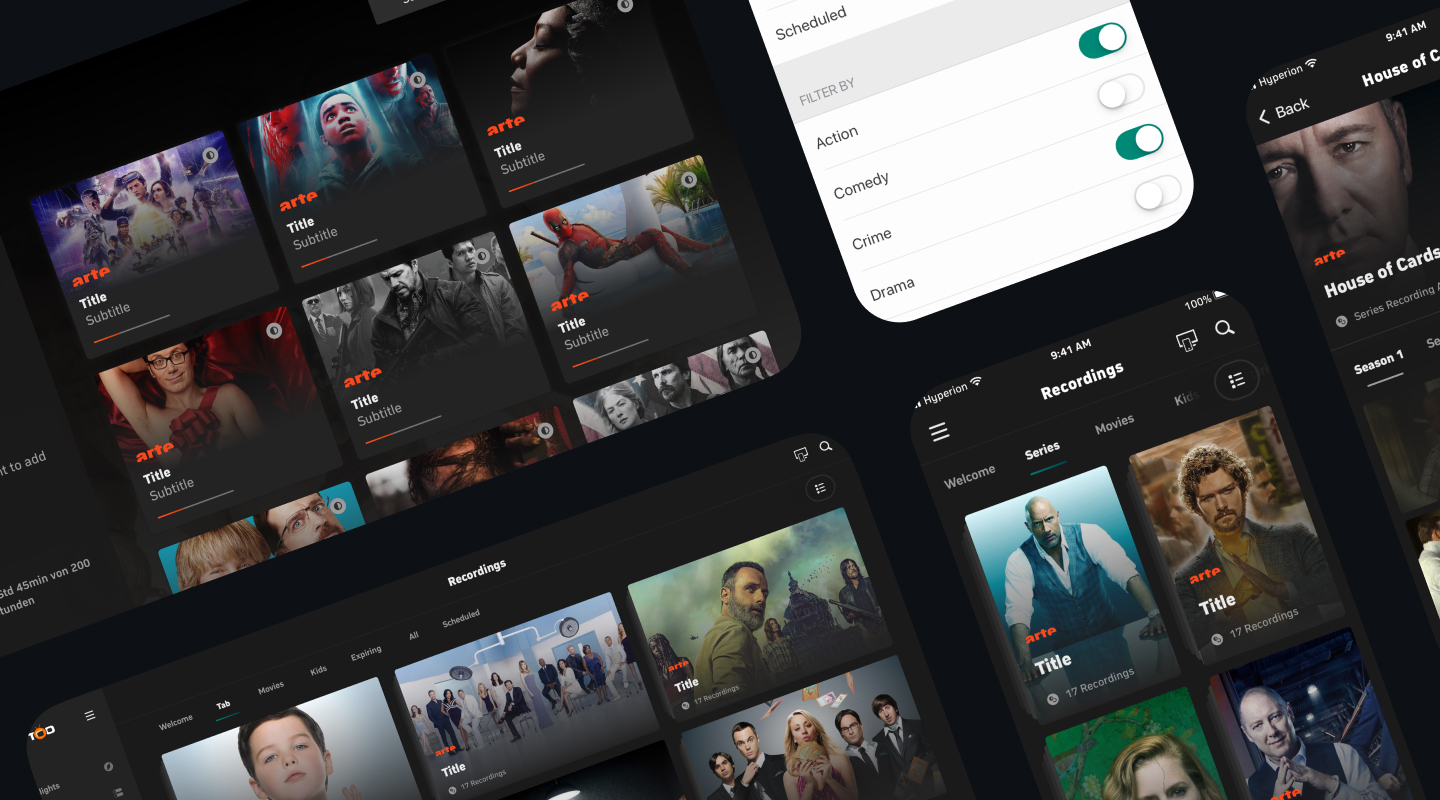 Reel of the redesigned Recordings screens
